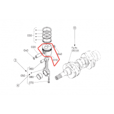Поршень двигателя Kubota V3007